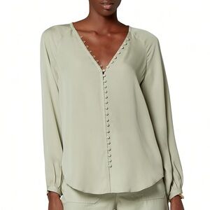 Joie v Neck Button Silk Blouse